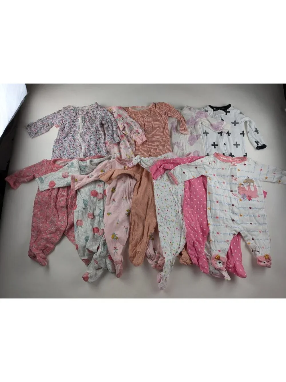 Lot 12 Zipper Footed Pajamas 3 Months